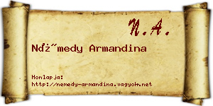 Némedy Armandina névjegykártya